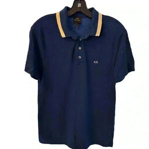 A|X Armani Exchange Men's, Slim Fit Short Sleeve Polo Shirt, Navy Blue, Sz M